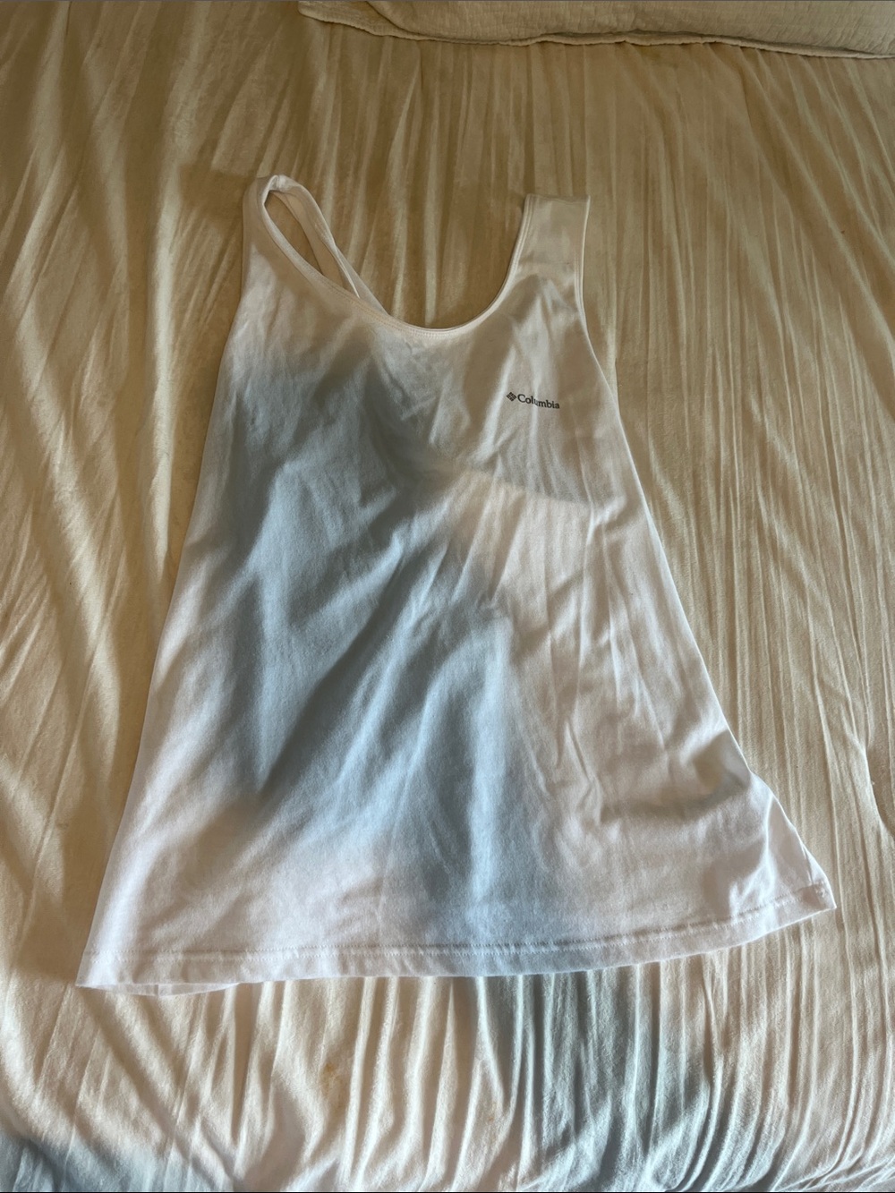 Columbia White Scoop Neck Athletic Tank